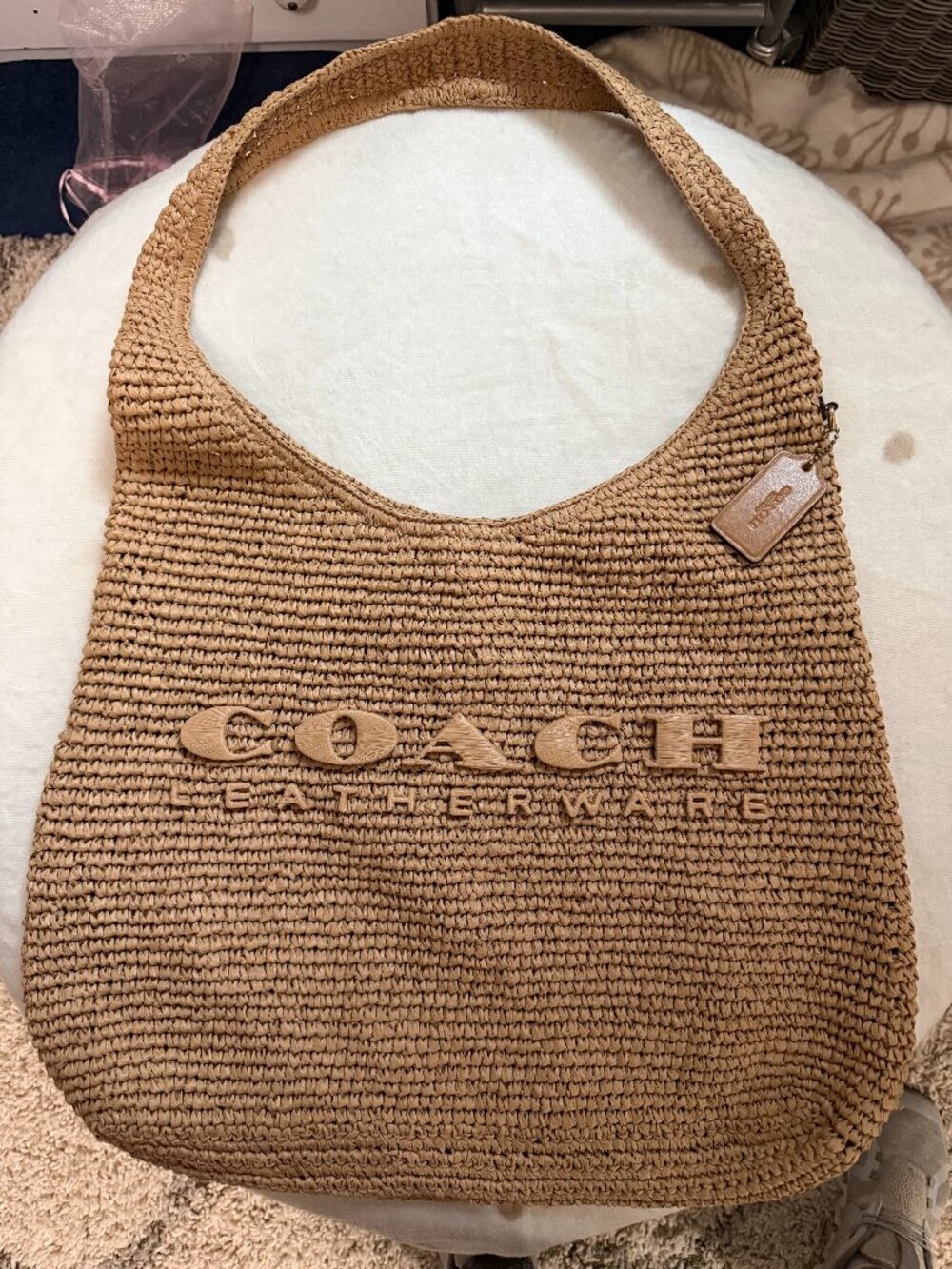 COACH Brooklyn Straw Hobo Bag 39 Shoulder Bag